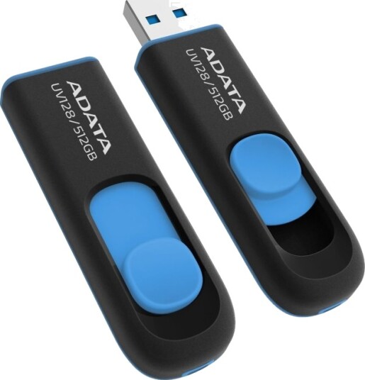 Adata Uv128 Usb-Flashstasjon 512 Gb Usb 3.2 Gen 1 Svart Og Blå Adata Uv128 Usb-Flashstasjon 512 Gb Usb 3.2 Gen 1 Svart Og Blå