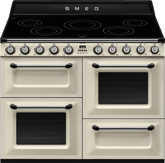Smeg Victoria 110 cm Induksjonskomfyr med 2 Ovnser og Grill - Beigefarge Smeg Victoria 110 cm Induksjonskomfyr med 2 Ovnser og Grill - Beigefarge