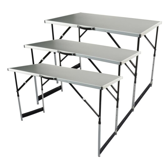 Brüder Mannesmann Multifunksjonelle foldebord aluminium 3 stk Brüder Mannesmann Multifunksjonelle foldebord aluminium 3 stk