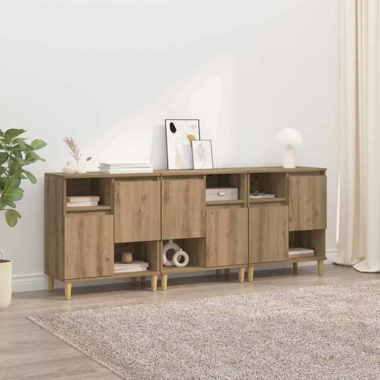 Skap 3 pcs Artisan Eik 60 x 35 x 70 cm Konstruert tre Skap 3 pcs Artisan Eik 60 x 35 x 70 cm Konstruert tre