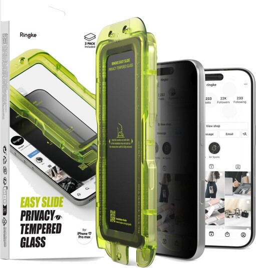 Ringke Easy Slide 2-Pack Personvern Herdet Glass for iPhone 17 Pro Max