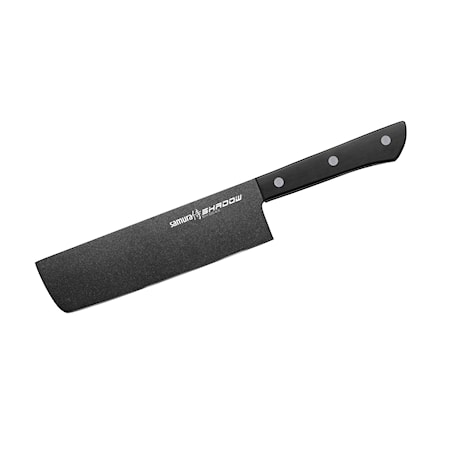 SHADOW Nakiri knife with black non-stick coating 6,7'/170 mm. Blade Hardness: 59 HRC
