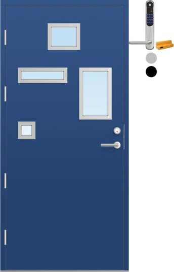 Ytterdør Bygg1 Fjell 08 Klarglass med Yale Doorman Classic Home