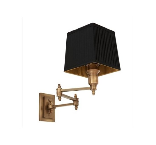 Vegglampe Lexington Swing, messing