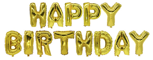 Papstar Bokstavballong Happy Birthday Gull