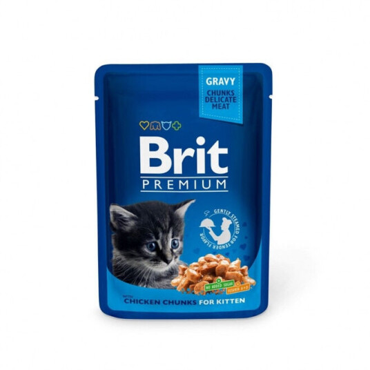 Brit Premium Porsjonsposer Med Kyllingbiter For Kattunger