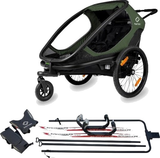 Hamax Multisportsvogn Outback 2 Seter inkl. Skikit Green/Black