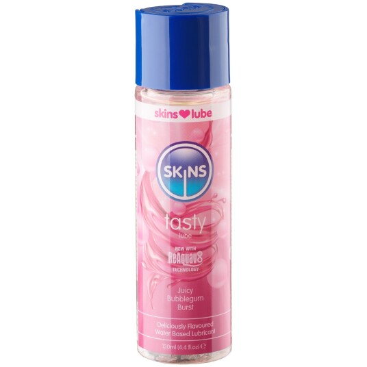 Skins Juicy Bubblegum Burst Vannbasert Glidemiddel 130 ml - Klar Skins Juicy Bubblegum Burst Vannbasert Glidemiddel 130 ml - Klar