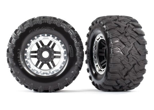 Traxxas 8972X Tires & Wheels Maxx/Black/Satin Chrome 17mm 2,8" Traxxas 8972X Tires & Wheels Maxx/Black/Satin Chrome 17mm 2,8"