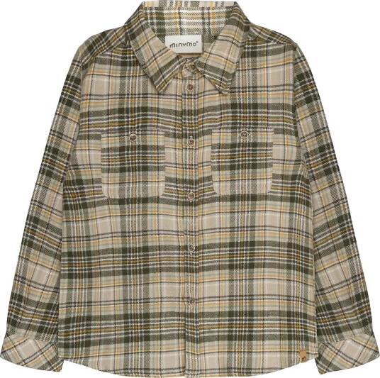 Minymo Shirt Ls Check FEATHER GRAY 92