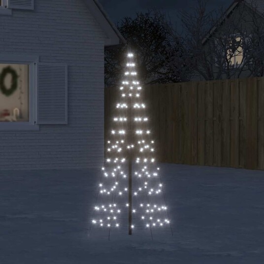 vidaXL Juletrelys på flaggstang 200 LED kaldhvit 180 cm