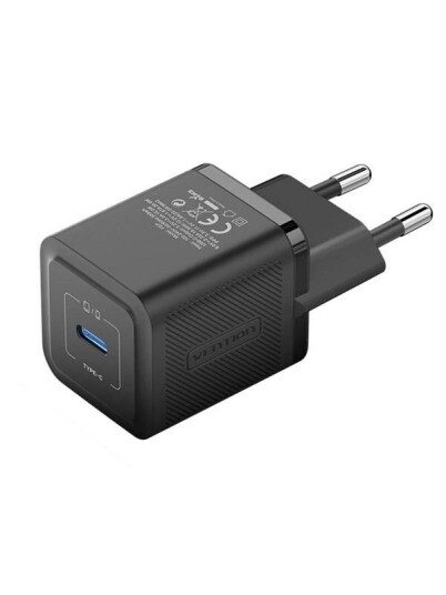 Vention Wall charger FEPB0-EU USB-C 20W GaN (black) Vention Wall charger FEPB0-EU USB-C 20W GaN (black)