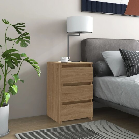 vidaXL Nattbord sonoma eik 40x35x62,5 cm sponplate