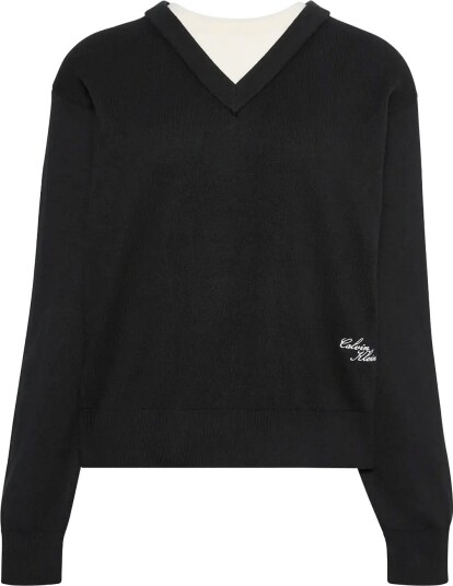 Calvin Klein Jeans Bilayer Ls Top Black L