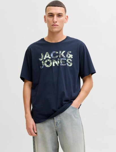 Jack & Jones Jjejeff Logo Tee Ss Sn Navy XS