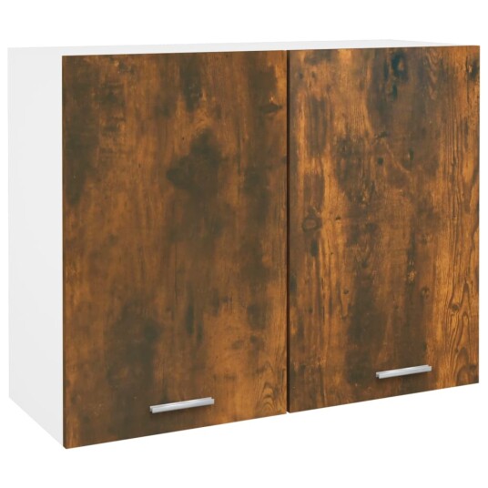 vidaXL Vegghengt skap r?kt eik 80x31x60 cm konstruert tre vidaXL Vegghengt skap r?kt eik 80x31x60 cm konstruert tre