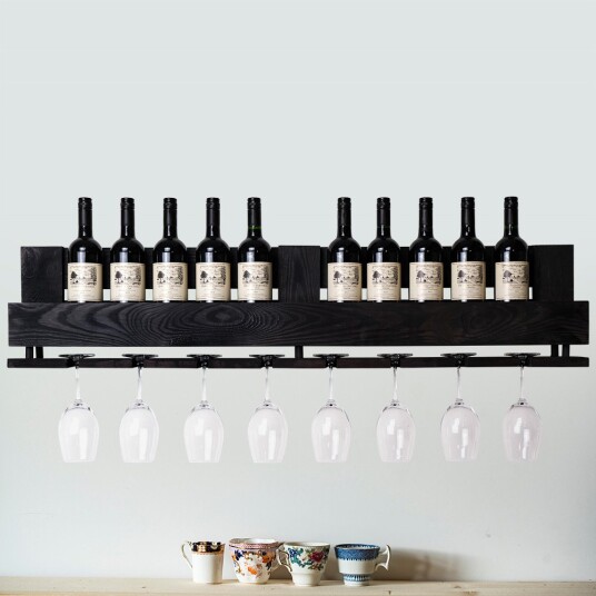 Vinikea Vinobarto Odin Svart tre For vin og glass stor modell