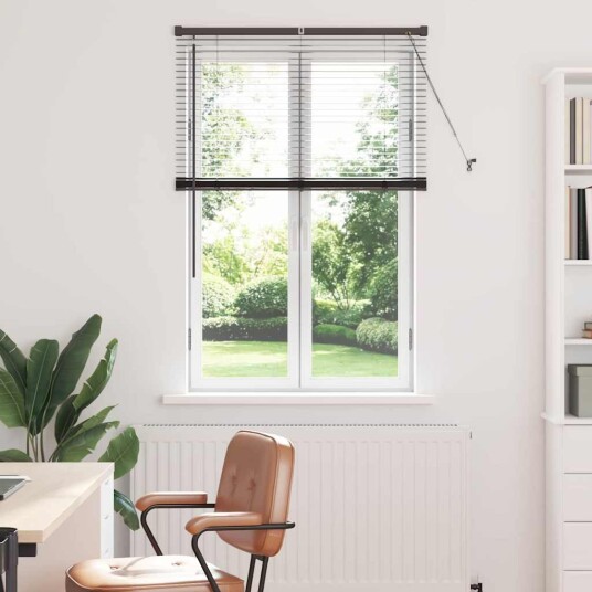 Vindu Persienne med gardiner Svart Aluminium