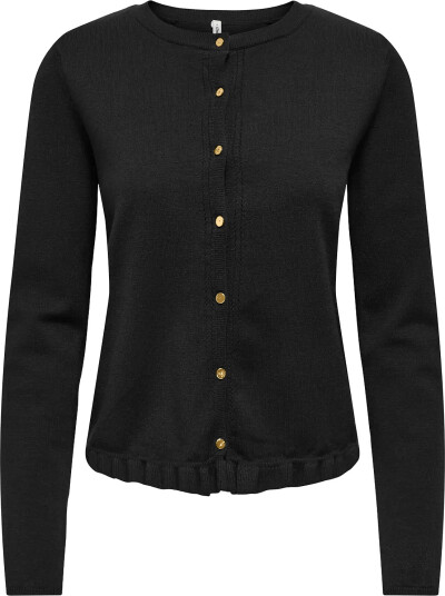 ONLY Onlcinderel Ls O Neck Frill Cardi Cc Knt Black S