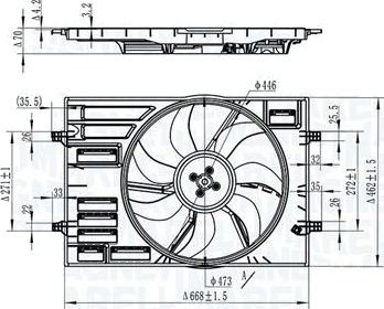 MAGNETI MARELLI 069422828010 Kjølevifte MAGNETI MARELLI 069422828010 Kjølevifte