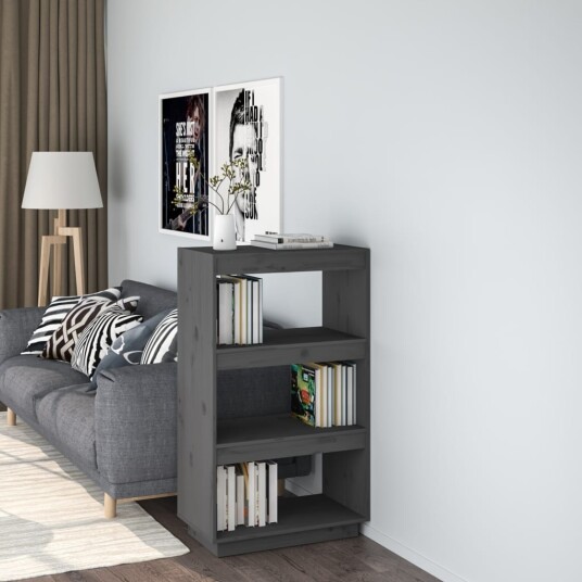 vidaXL Bokhylle/romdeler gr? 60x35x103 cm heltre furu