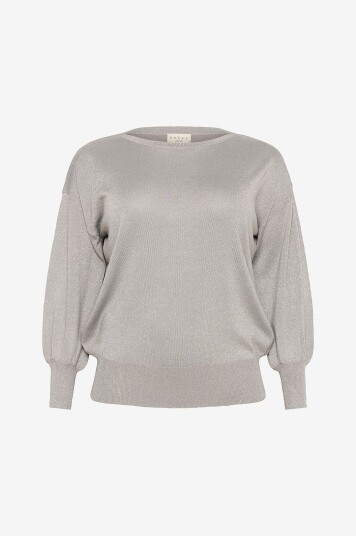 KAFFE Curve Genser kcRegitta Knit Pullover Sølv