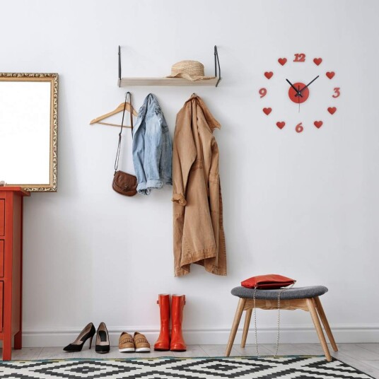 DIY veggklokke "Hearts