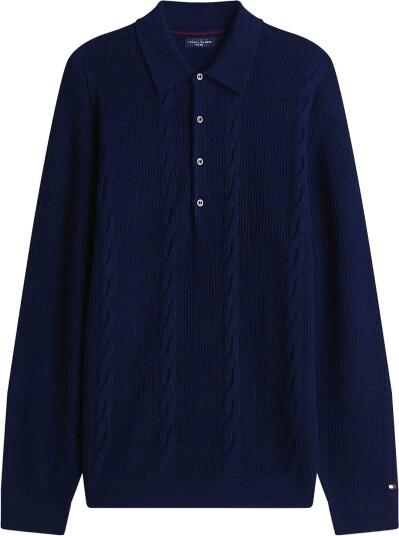 Tommy Hilfiger Ny Wool Cable L/S Polo Navy L