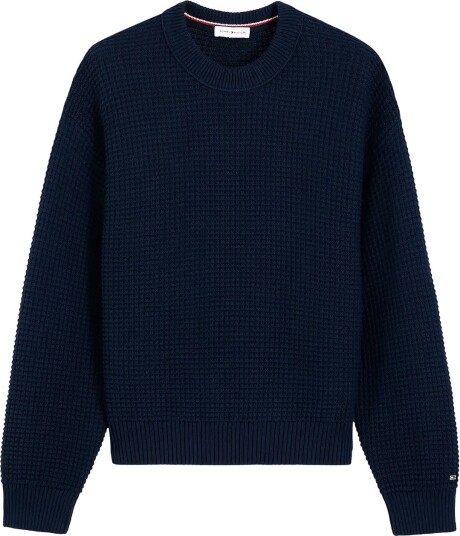 Tommy Hilfiger Cotton Waffle C Nk Swt Navy XL