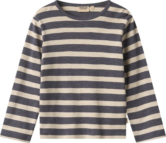 Wheat Genser Milo Greyblue Stripe Wheat 5 år (110) Genser Beige Blå Marineblå