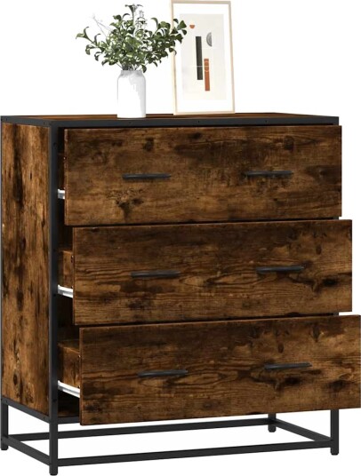 Skjenk røkt eik 68x35x76 cm konstruert tre og metall 8721102840302