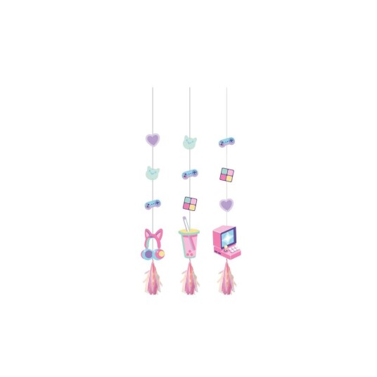 Hengende Dekor Rosa Gaming Pk/3 Hengende Dekor Rosa Gaming Pk/3
