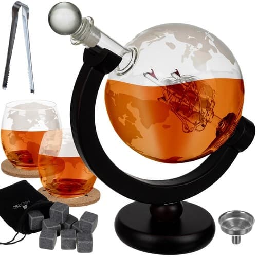 Globe Karaffelsett   Whiskeyglass & whiskey steiner   Whiskey