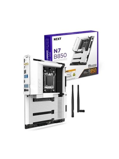 NZXT N7 B850 Hovedkort for AMD AM5 med DDR5 og Wi-Fi 6E NZXT N7 B850 Hovedkort for AMD AM5 med DDR5 og Wi-Fi 6E
