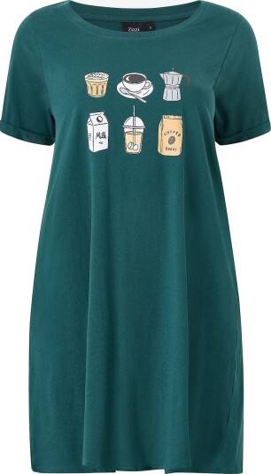 Zizzi Nattkjole mAlly S/S Abk Dress Grønn