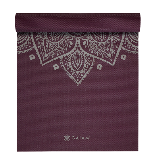 Gaiam Midnight Plum Sundial Flower Yoga Mat 5 mm Gaiam Midnight Plum Sundial Flower Yoga Mat 5 mm
