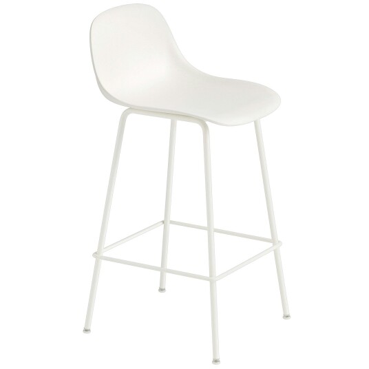 Muuto Fiber Tube Barstol med Ryggstøtte 65 cm Naturhvit / Hvit Muuto Fiber Tube Barstol med Ryggstøtte 65 cm Naturhvit / Hvit