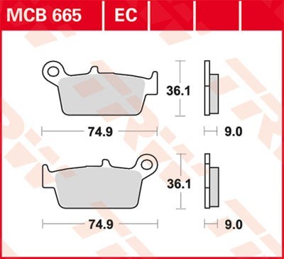 Bremseklosser TRW MCB665EC
