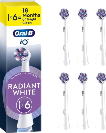 Oral-B iO Radiant White børstehoder 6-pakk white