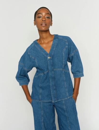 MOS MOSH Mmbari Crispy Shirt Blue M