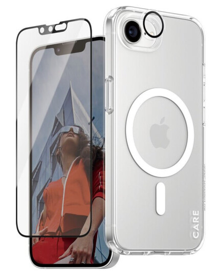 Panzerglass 3-i-1 Bundle Gjennomsiktig for iPhone 16e - Beskyttelsesdeksel og Skjermbeskyttelse