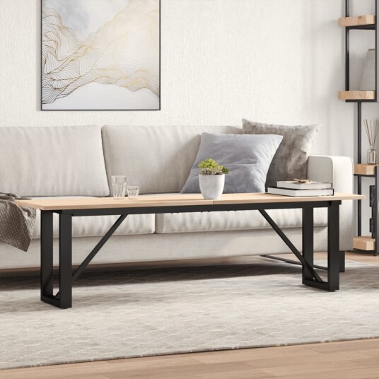 Salongbord O-ramme 160x40x45 cm heltre furu og støpejern 3282668