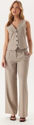 ONLY Onllinda Hw Str Mel Pants Tlr  Fungi Detail:Melange XL/32