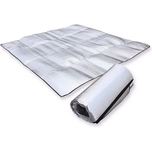 Vanntett aluminiumsfolie EVA campingmatte sammenleggbar piknikstrandmatte utendørsmatte piknikteppe strandmatte 200*200cm 2m*2m*0.25