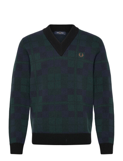 Fred Perry Black Watch Tartan Jmpr - Black - S Fred Perry Black Watch Tartan Jmpr - Black - S