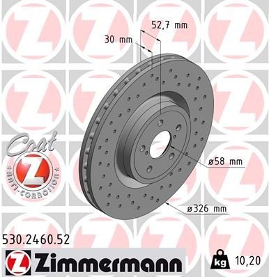 Bremseskive ZIMMERMANN 530.2460.52