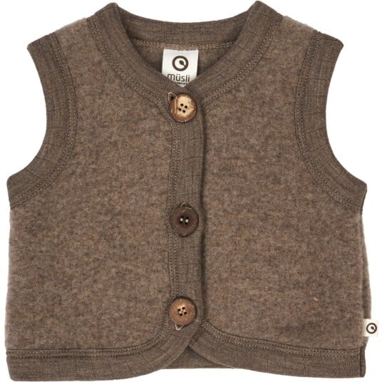 Müsli Walnut Melange Woolly Fleece Vest 68 Müsli Walnut Melange Woolly Fleece Vest 68