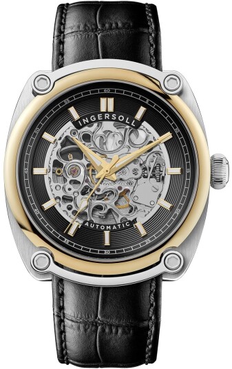 Ingersoll Herreklokke I13301 The Michigan Sort/Lær Ø45 mm