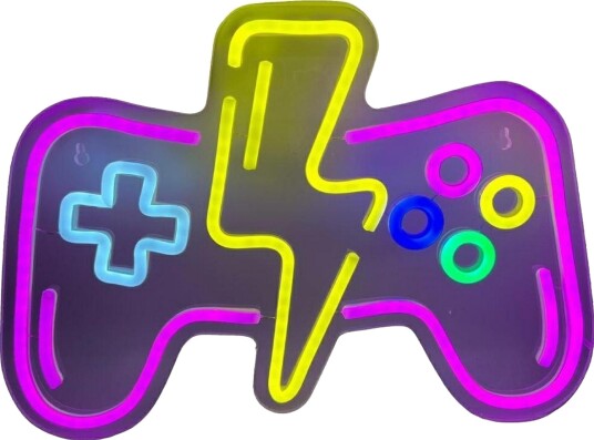 Beline Neon Vegglampe   38x27cm   Gamepad Kontroller