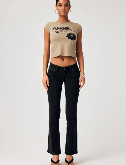 ABRAND 00 Super Low Kick Tall Sophie Washed Black - Black - W31